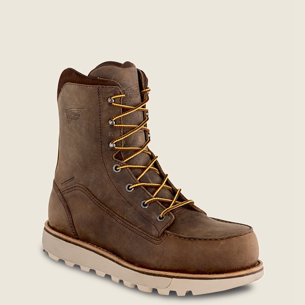 Red Wing Safety Bot Erkek - Traction Tred Lite - 8-Inch Waterproof Toe - Haki - 07LDZOFUS